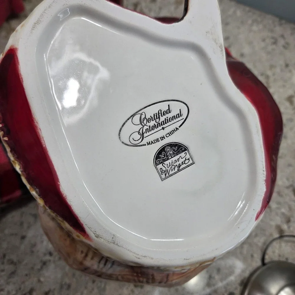 Certified International Enchanted Santa Cookie Jar Susan Winget Christmas Decor